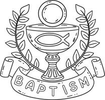Baptism Chalice with Flower Wreath Isolated vector