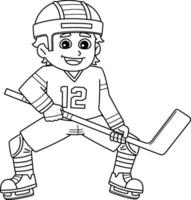 Ice Hockey Boy Player at the Ice Rink Isolated vector