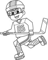 Ice Hockey Boy Player Running Isolated Coloring vector