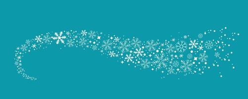 Decorative winter background with snowflakes wave, snow, stars, design elements template vector