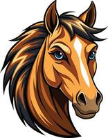Graceful Horse Head Art Available on EPS File vector