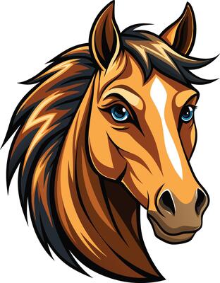 Graceful Horse Head Art Available on EPS File