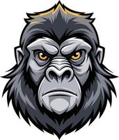 Mighty Gorilla Head Illustration Available on EPS File vector