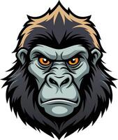 Powerful Gorilla Face Art Available on EPS File vector