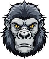 Primal Gorilla Face Design Available on EPS File vector