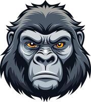Dominant Gorilla Portrait Available on EPS File vector