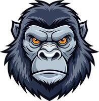 Fearless Gorilla Head Available on EPS File vector