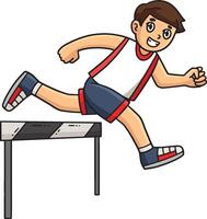 Track and Field Athlete Jumping Hurdle Clipart vector