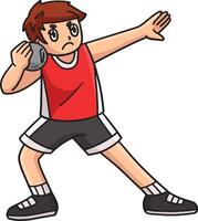 Track and Field Athlete in a Shot Put Clipart vector