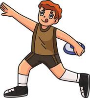 Track and Field Athlete with Discus Clipart vector