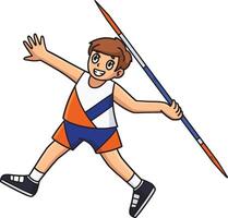 Track and Field Athlete and Javelin Clipart vector