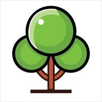 Editable Summer tree illustration vector
