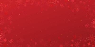 Elegant Christmas Red Background with Subtle Snowflakes. Christmas festive red background with snow falling vector