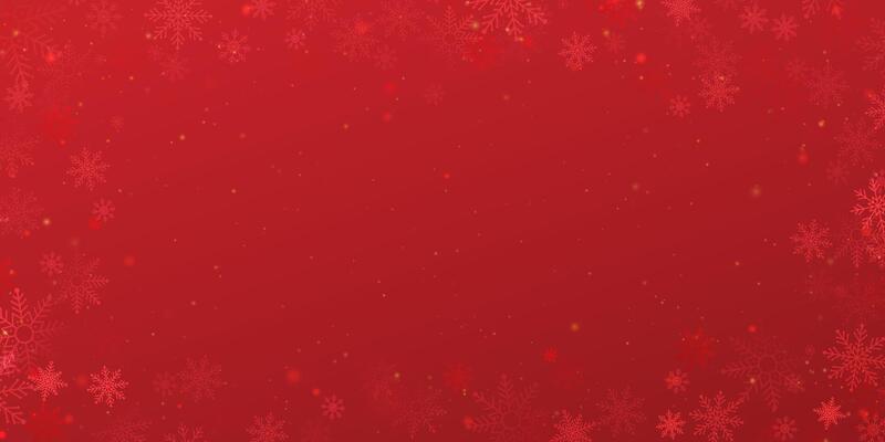 Elegant Christmas Red Background with Subtle Snowflakes. Christmas festive red background with snow falling