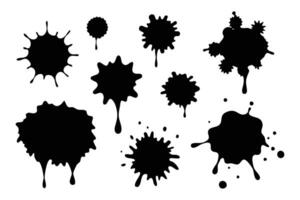 ink spatters in black isolated flat illustration wihte background. vector