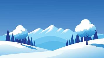 winter scene featuring a cluster of trees blanketed in fresh, white snow, creating a tranquil atmosphere flat illustration vector