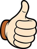 A hand with a thumbs up gesture outlined in black, symbolizing approval or encouragement in a simple and clear style vector