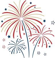 Colorful fireworks display bursting with stars on a white background for celebrations and festivities vector