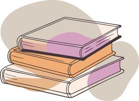 A stacked collection of colorful science schoolbooks on a simple background, showcasing educational resources for students vector