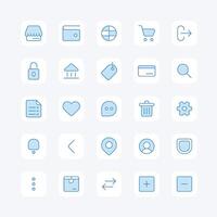 collection of simple and cool shopping app icons vector