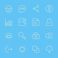 set of application and website support line icons vector
