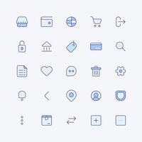 collection of shopping app icons vector