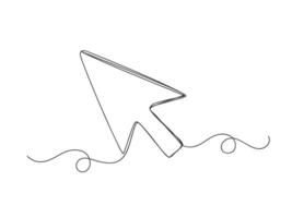 Cursor continuous one line art shape isolated illustration. vector