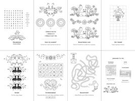 Games. Cats Theme. Danish language. Set Two. vector