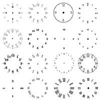 Clock face icon set. Time illustration sign collection. Clock symbol. Wall clock logo. vector
