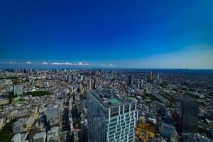 A panoramic cityscape at Ebisu area in Tokyo high angle photo