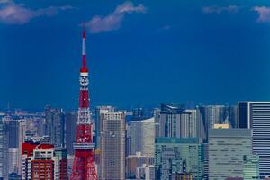 Tokyo tower at Roppongi area in Tokyo long shot high angle photo