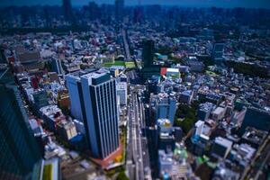 A miniature crossing in Tokyo high angle photo