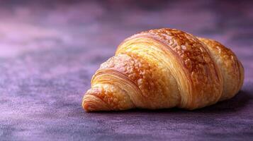 Golden Croissant on Elegant Background photo