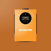 Inverter - solar energy inverter, hybrid inverter with circle screen and control buttons for solar energy use vector