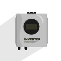 Hybrid inverter for solar energy use with LED screen free flat design vector