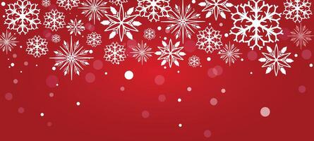 Xmas border frame. Christmas and New Year ornament. Line art and cut out. Snowflakes, snowfall. Red background. Geometric shapes and elements. Spotted. Dotes. Confetti effect. Wallpaper. Star vector