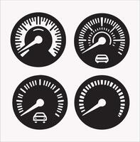 Speedometer Icon Silhouette on White Background vector