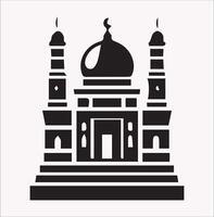 mosque Line Art Design on White Background vector