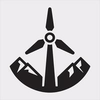 Minimalist Silhouette of Wind Power Icon for Design Projects vector