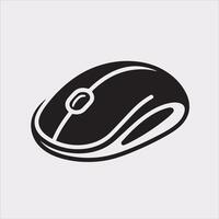Modern Silhouette of a Wireless Mouse on Plain Background vector