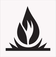 fire icon Silhouette on White Background vector