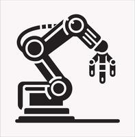 Robotic arm Silhouette for Graphic Design vector