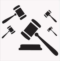 Simple Gavel Hammer Icon Silhouette for Design Projects vector