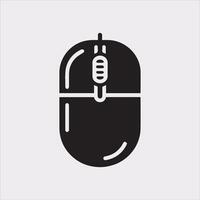 Wireless Mouse Line Silhouette Illustration Icon on White Background vector