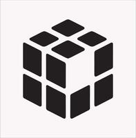 Minimalist Isometric Cube Silhouette for Design Projects vector
