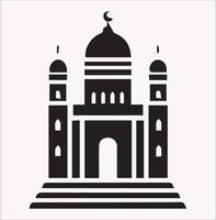 minimal mosque Art Illustration on White Background vector
