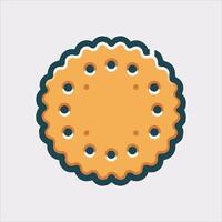 Health cracker biscuit Silhouette on White Background vector