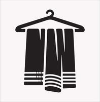 Simple Hanging Towel Icon Silhouette for Design Projects vector
