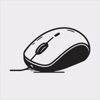 Simple Line Silhouette of Wireless Mouse for Design Concepts vector