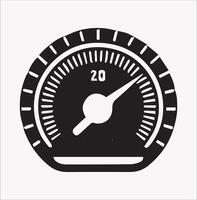 Minimalist Speedometer Icon Silhouette on White Background vector